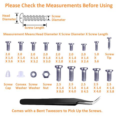 what size are eyeglass screws.